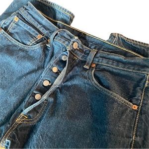 Levi’s 501 Button Fly Stone Washed Blue Jeans 34x32